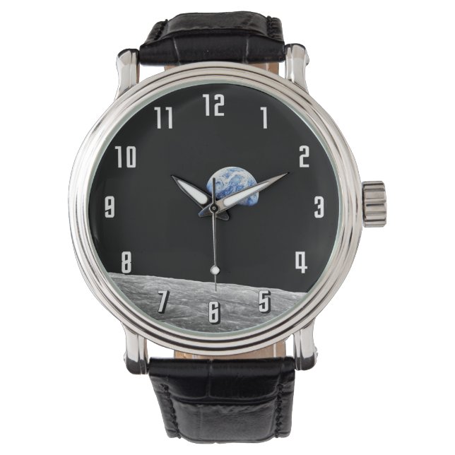 Relógio De Pulso NASA Apollo 8 Earth Moon Orbit Lunar Foto (Frente)