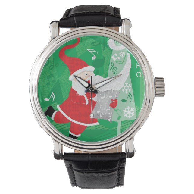 Relógio De Pulso Natal fofo, Papai Noel cantando e dançando (Frente)