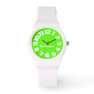 Relógio De Pulso Neon Green Personalized Women's Watch