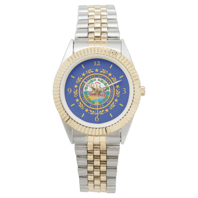 Relógio De Pulso New Hampshire State Flag Watch Design (Frente)