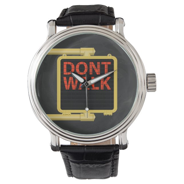 Relógio De Pulso New York Crosswalk Sign Walk (Frente)