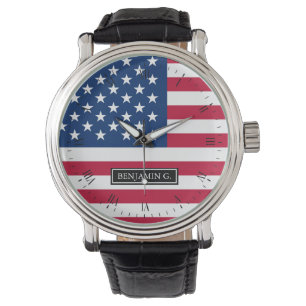Relógio De Pulso Nome clássico do costume da bandeira americana