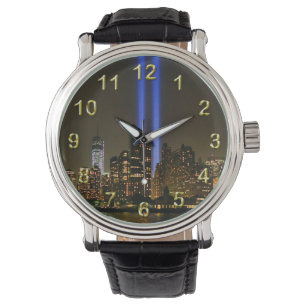 Relógio De Pulso NYC Skyline: Homenagem do WTC 9/11 no Light 2013 #