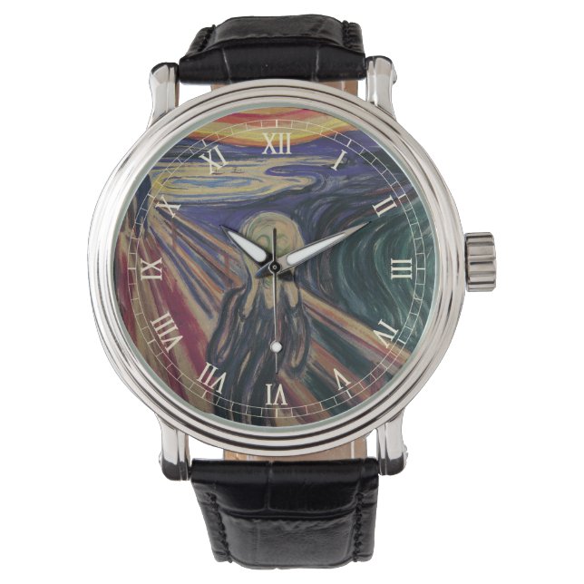 Relógio De Pulso O Grito de Edvard Munch, Expressionismo Vintage (Frente)