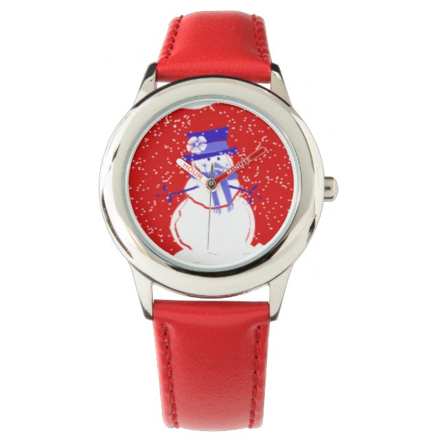 Relógio De Pulso O Natal Snowman Watch - Ofertas Únicas 4 Feriados (Frente)