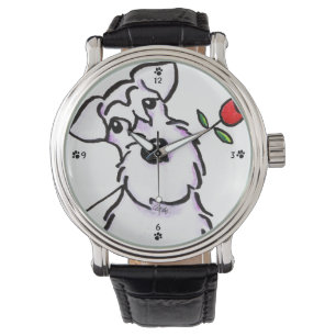 Relógio De Pulso O querido branco do Schnauzer aumentou