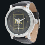 Relógio De Pulso O seu elemento! Nome Personalizado Dourado Periódi<br><div class="desc">Um nome personalizado legal e criativo relógio de mesa periódica com seu nome e informações.</div>