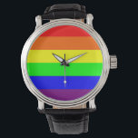 Relógio De Pulso Orgulho gay Black Vintage Leather Watch<br><div class="desc">Estilo: A Vintage Black Leather Strap dos Homens Assista a Vintage Leather Watch é um grande pedaço de tempo que nunca sairá do estilo. Com um movimento de quartzo em três mãos e uma verdadeira precinta de couro, o aspecto clássico deste relógio é excelente para ocasiões formais ou divertidas. Personalize...</div>