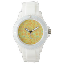 Relógio De Pulso Ouro Yellow Daffodils Sporty White Wristwatch