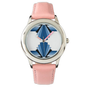 Relógio De Pulso Padrão Art Deco em Blues