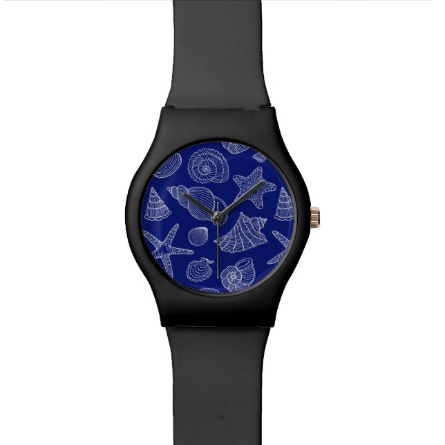 Relógio De Pulso Padrão de shell azul brilhante (Detalhe)