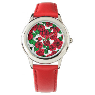 Relógio De Pulso padrão Rosa vermelha