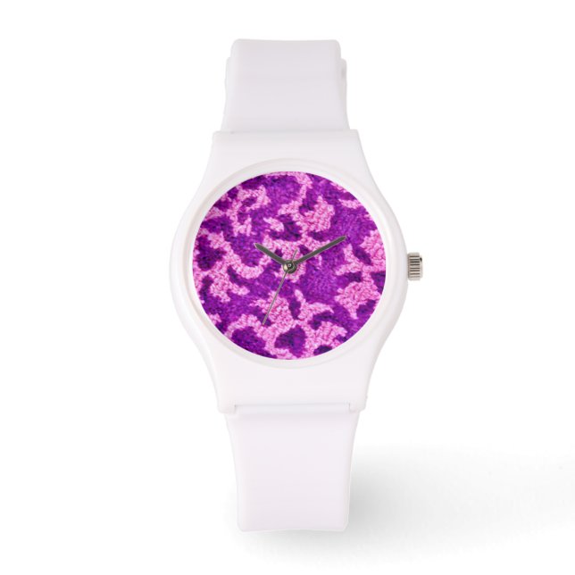 Relógio De Pulso Padrão Roxo (Frente)