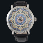 Relógio De Pulso Padrão tradicional do Azulejo Azulejo português<br><div class="desc">Azulejo tradicional português Azulejo Padrão espanhol e português Destaques Mulheres Unisex Watch</div>