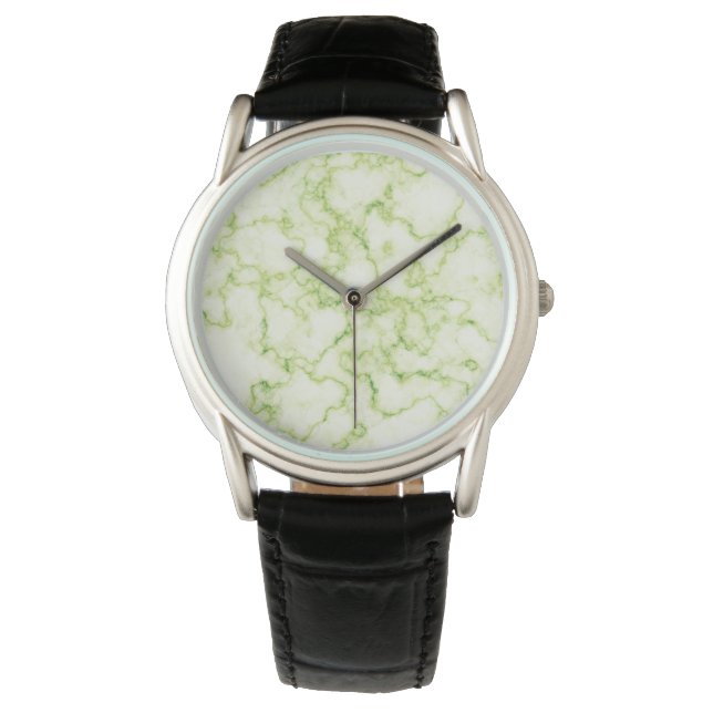 Relógio De Pulso Padrão Verde Marble (Frente)