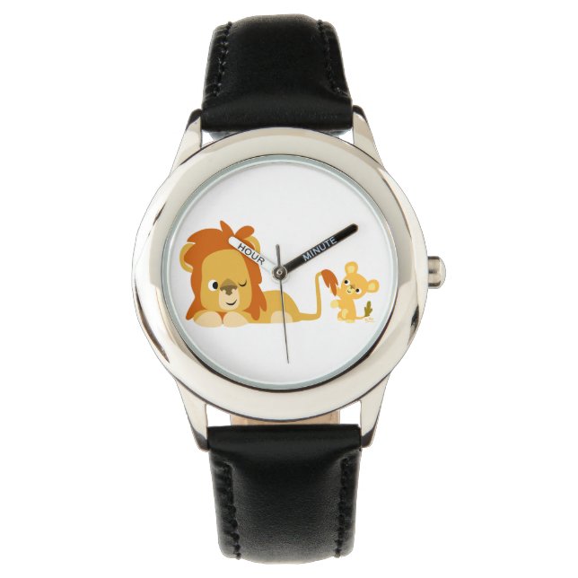 Relógio De Pulso Pai de Leão de Cartoon e Cub Watch (Frente)
