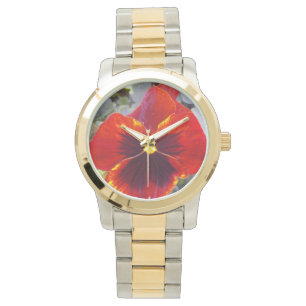 Relógio De Pulso Pansy Vermelho Brilhante,