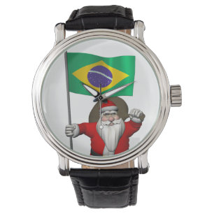 Relógio De Pulso Papai Noel Com Alferes Do Brasil