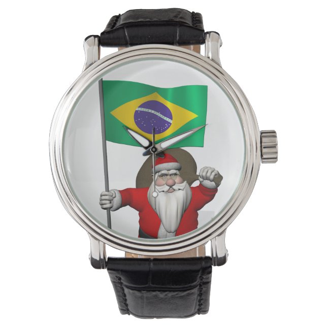 Relógio De Pulso Papai Noel Com Alferes Do Brasil (Frente)