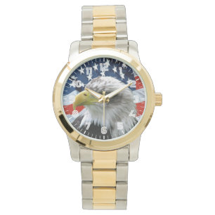 Relógio De Pulso Patriotic Bald Eagle American Flag Watch