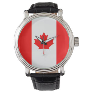 Relógio De Pulso Patriótico, vigia especial com bandeira do Canadá