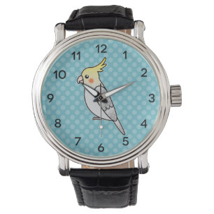 Relógio De Pulso Pearl Cartoon Cockatiel Parrot Bird
