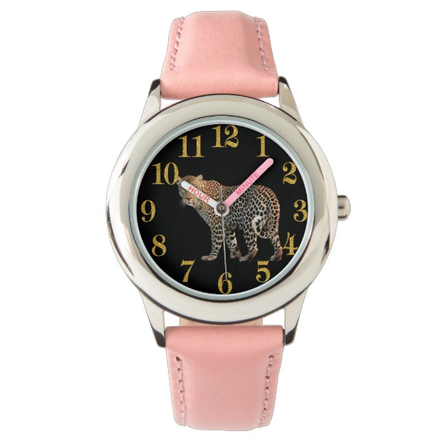 Relógio De Pulso Pedra-chita com números de ouro (Frente)