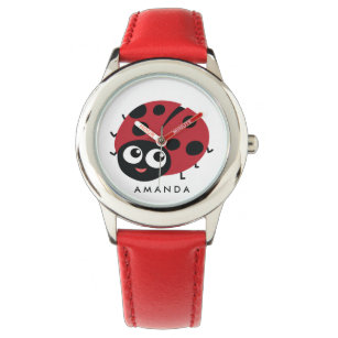 Relógio De Pulso Pequeno e Bonito Red Ladybug Personalizado