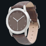 Relógio De Pulso Personalizado Nome Personalizado Mens Clássicos do<br><div class="desc">Basta digitar seu nome (máximo de 10 a 12 caracteres) ou iniciais. Personalizado, personalizado, a clássica pulseira marrom masculina, caixa de liga prateada, relógio de pulso. Vá em frente crie um relógio especial, único, maravilhoso e personalizado para os homens especiais em sua vida - pai, noivo, marido, irmão, avô, namorado....</div>