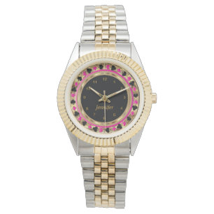 Relógio De Pulso Personalize o jogador de póquer no rosa