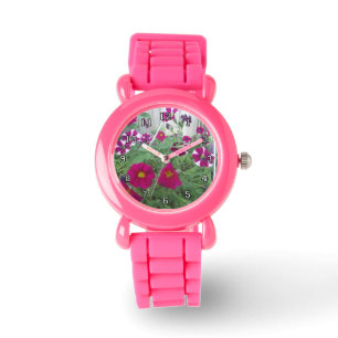 Relógio De Pulso Petúnias cor-de-rosa