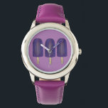 Relógio De Pulso Picolé de uva púrpura<br><div class="desc">Apresenta uma ilustração original de uma linha de picolés roxos!</div>