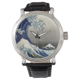 Relógio De Pulso PixDezines Vintage, Excelente Wave, Hokusai 葛 飾 北 