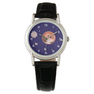 Relógio De Pulso Planeta Pluto do pinguim de Kawaii
