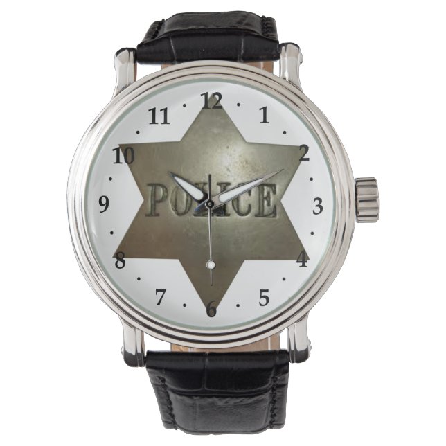 Relógio De Pulso Polícia - Crachá Art Watch (Frente)