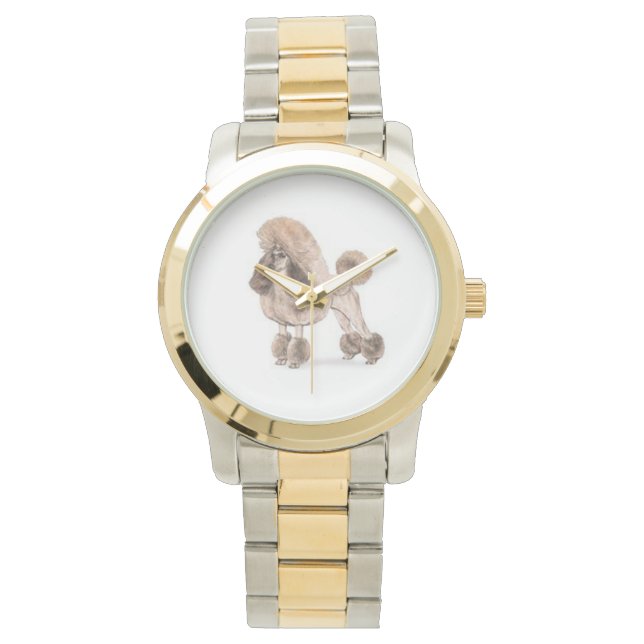 Relógio De Pulso Poodle - Mostrar Casaco (Frente)