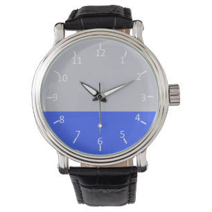 Relógio De Pulso Prata e Azul