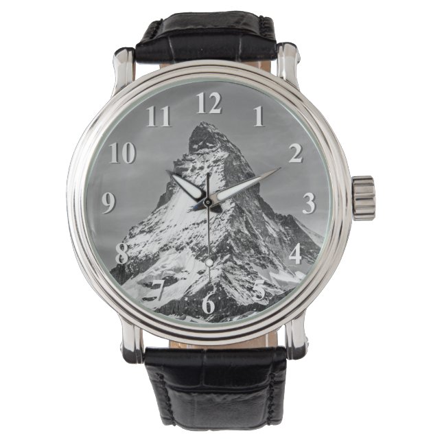 Relógio De Pulso Preto e Branco Matterhorn com Números (Frente)