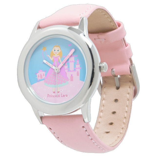 Relógio De Pulso Princesa de Fairytala no Partido de Birthaday Rosa (Angular)