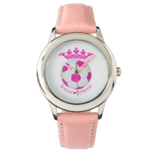 Relógio De Pulso Princesa do Futebol, bola de futebol rosa