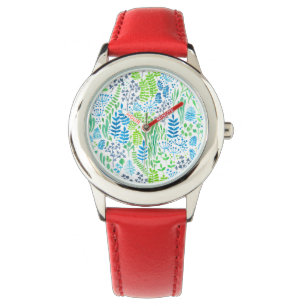 Relógio De Pulso Produto floral de aquarela branco