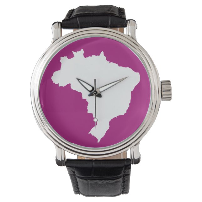 Relógio De Pulso Púrpura Festivo Brasil (Frente)