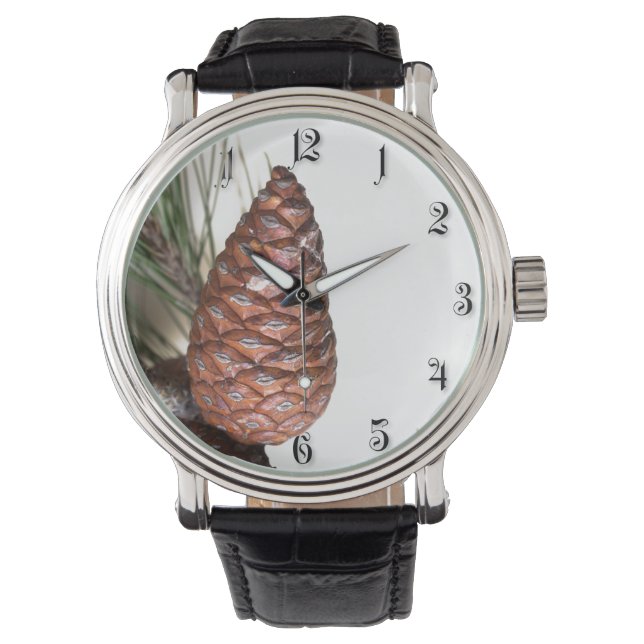 Relógio De Pulso Ramificação do pinheiro com os pinecones (Frente)