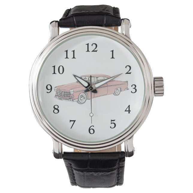 Relógio De Pulso Red 1955 Chrysler 300 Illustration Wristwatch (Frente)