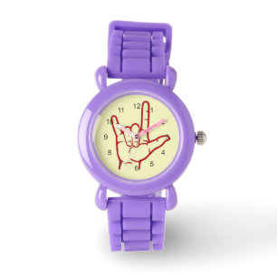 Relógio De Pulso Red ASL I Love You Watch