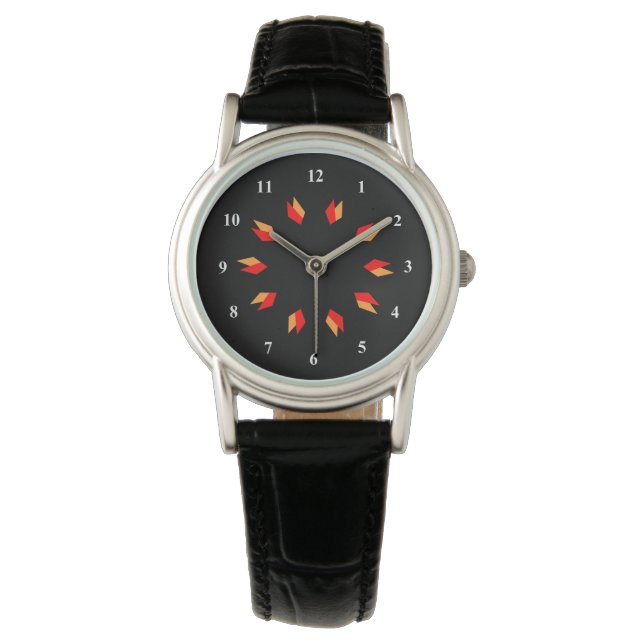 Relógio De Pulso Red, Dourado e Black Mandala Watch (Frente)