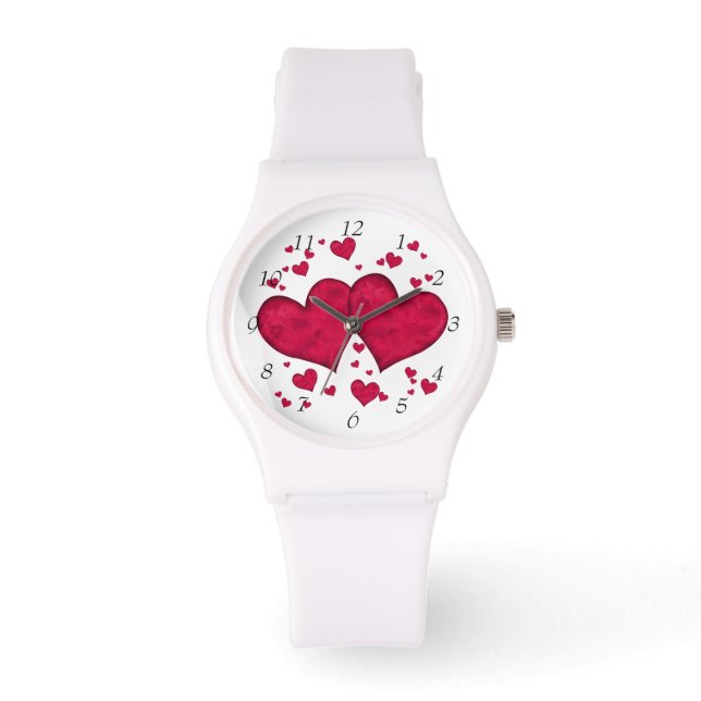 Relógio De Pulso Red Hearts Watch (Frente)