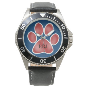Relógio De Pulso Red Pawprint Watch