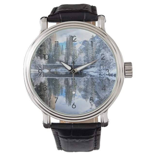 Relógio De Pulso Reflexão do inverno em Yosemite (Frente)
