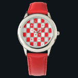 Relógio De Pulso Retro Red Starbursts Kid's Watch<br><div class="desc">Este Retro Red and White Starbursts Kid's Watch é tão adoravelmente uma era espacial que você não conseguirá conter seu entusiasmo. E por que você iria querer? Este meio século de inspiração moderno de 1960 apresenta um fundo de cinza escuro e filas de retângulos perfeitamente imperfeitos em cinzas vermelho, branco...</div>